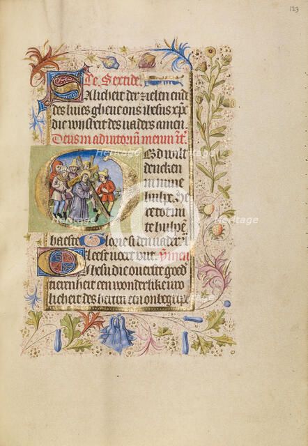 Initial G: The Way to Calvary; Book of Hours, after 1460. Creator: Unknown.