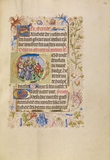 Initial G: The Way to Calvary; Book of Hours, after 1460. Creator: Unknown