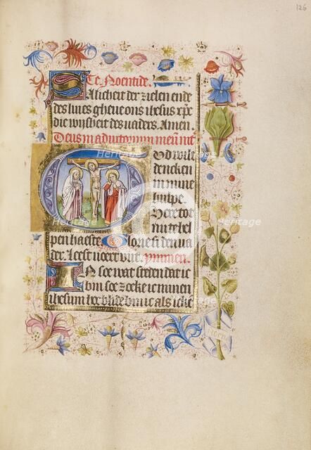 Initial G: The Crucifixion; Book of Hours, after 1460. Creator: Unknown.