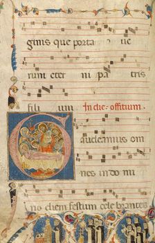 Initial G: The Death of the Virgin; Gradual, about 1270. Creator: Jacobellus of Salerno