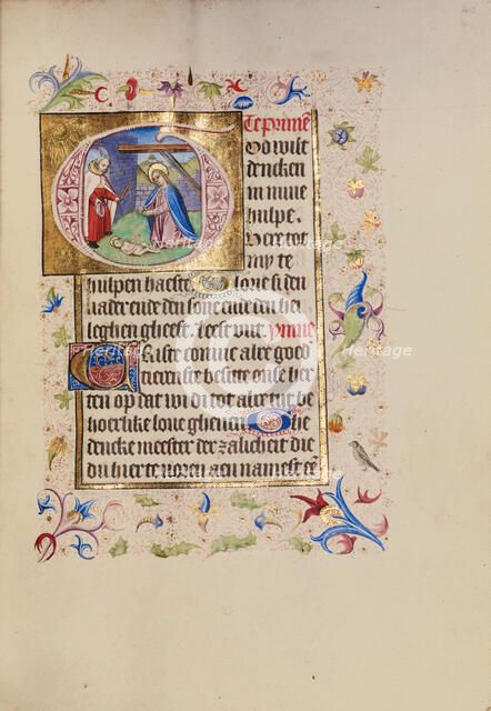Initial G: The Nativity; Book of Hours, after 1460. Creator: Unknown.