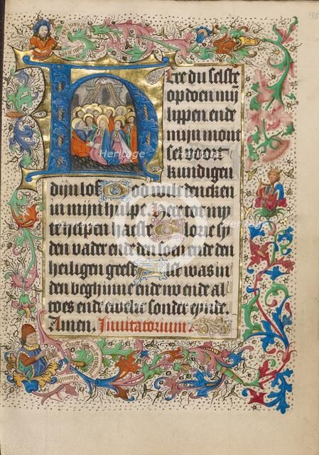 Initial H: Pentecost; Book of Hours, Use of Utrecht, about 1460. Creator: Master of Evert Zoudenbalch.
