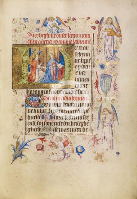 Initial H: The Annunciation; Book of Hours, after 1460. Creator: Unknown.