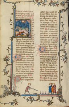 Initial H: The Conversion of Saint Paul; Breviary, about 1320-1325. Creator: Unknown