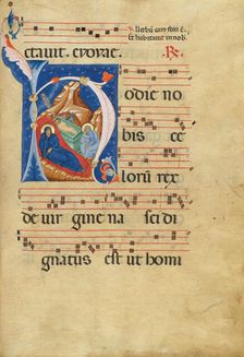 Initial H: The Nativity; Antiphonal, late 13th century. Creator: Master of Gerona