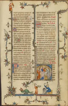 Initial H: The Presentation in the Temple; Breviary, about 1320-1325. Creator: Unknown