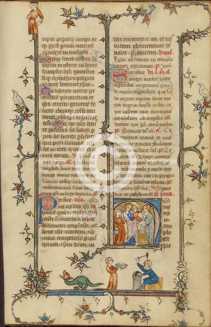 Initial H: The Presentation in the Temple; Breviary, about 1320-1325. Creator: Unknown.