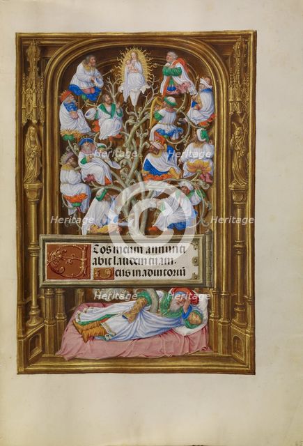 Initial I: A Man Praying; Bute Psalter, text and illumination about 1285. Creator: Bute Master.