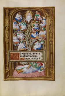 Initial I: A Man Praying; Bute Psalter, text and illumination about 1285. Creator: Bute Master