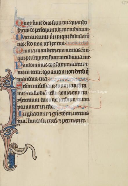 Initial I; Bute Psalter, text and illumination about 1285. Creator: Bute Master.