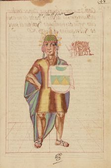 Initial I: Christ Holding a Cross and a Lance; Bute Psalter, text and illumination about 1285. Creator: Bute Master