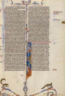 Initial I: Elimelech and His Wife Naomi Moving to the Land of Moab; Abbey Bible, about 1250-1262. Creator: Unknown