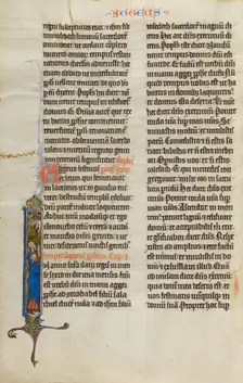 Initial I: God Speaking to Haggai; Marquette Bible, about 1270. Creator: Unknown