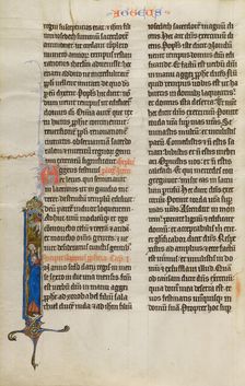 Initial I: God Speaking to Haggai; Marquette Bible, about 1270. Creator: Unknown