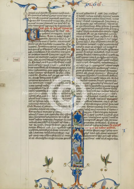 Initial I: King Cyrus II Ordering the Building of the Temple In Jerusalem, about 1250-1262. Creator: Unknown.