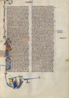 Initial I: Saint Mark; Abbey Bible, about 1250-1262. Creator: Unknown