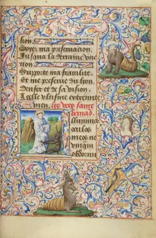 Initial I: Saint Bernard Disputing with the Devil; Hours of Simon de Varie, 1455. Creator: Master of Jean Rolin II