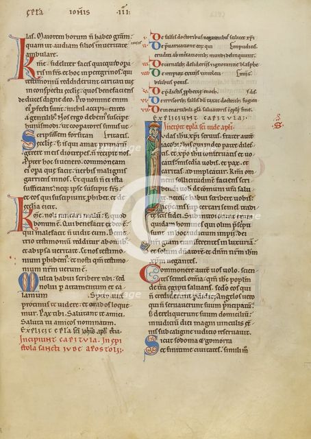 Initial I: Saint Jude; New Testament (with Canons of Priscillian), about 1170. Creator: Unknown.