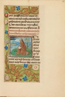 Initial I: Saint John on Patmos; Crohin-La Fontaine Hours, (about 1480-1485?). Creators: Master of the Dresden Prayer Book, Workshop of the Master of the Dresden Prayer Book