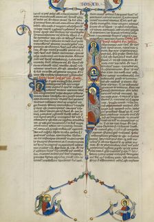 Initial I: Saint John with God above; Abbey Bible, about 1250-1262. Creator: Unknown