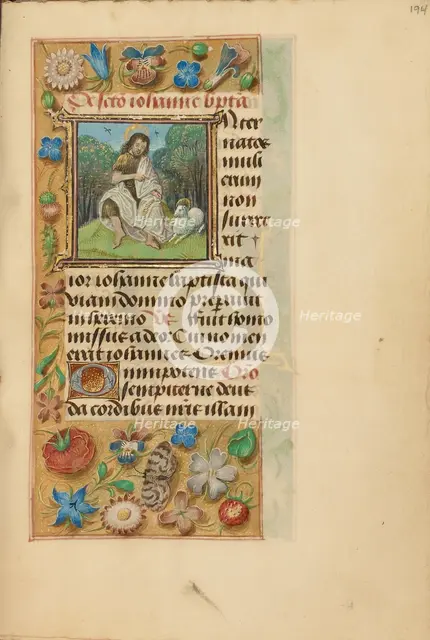Initial I: Saint John the Baptist in the Wilderness; Crohin-La Fontaine Hours, (about 1480-1485?). Creators: Master of the Dresden Prayer Book, Workshop of the Master of the Dresden Prayer Book.