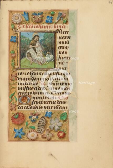 Initial I: Saint John the Baptist in the Wilderness; Crohin-La Fontaine Hours, (about 1480-1485?). Creators: Master of the Dresden Prayer Book, Workshop of the Master of the Dresden Prayer Book.