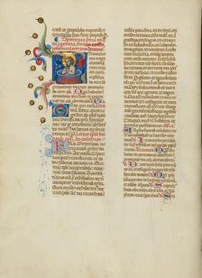 Initial I: Saint John the Evangelist in a Vat of Boiling Oil; Missal, between about 1389 and 1400. Creator: Master of the Brussels Initials