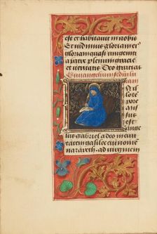 Initial I: Saint Luke; Crohin-La Fontaine Hours, (about 1480-1485?). Creators: Master of the Dresden Prayer Book, Workshop of the Master of the Dresden Prayer Book