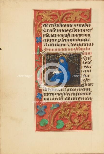 Initial I: Saint Luke; Crohin-La Fontaine Hours, (about 1480-1485?). Creators: Master of the Dresden Prayer Book, Workshop of the Master of the Dresden Prayer Book.