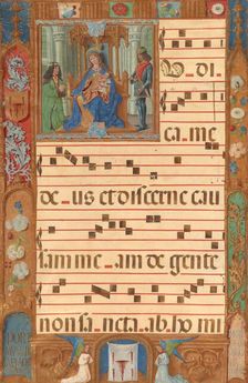 Initial I: The Virgin and Child with the Gentleman from Cologne; Gradual, about 1500-1510. Creator: Unknown