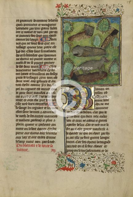 Initial I: The Virgin Holding the Christ Child's Hand; Initial I: The Virgin Holding..., about 1285. Creator: Bute Master.