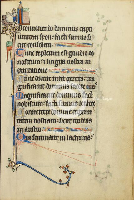 Initial I: The Descent into Limbo; Ruskin Hours, about 1300. Creator: Unknown.