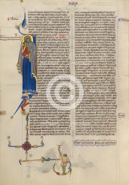 Initial I: Virgin and Child; Abbey Bible, about 1250-1262. Creator: Unknown.