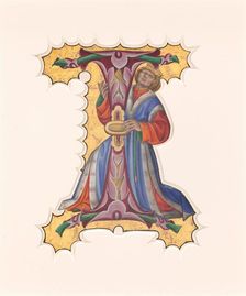 Initial I with David, 1430s. Creator: Master of the Cypresses