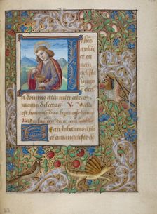 Initial J: Saint John the Evangelist; Book of Hours, about 1480-1490. Creator: Georges Trubert