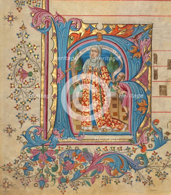 Initial K: Caritas; Gradual, about 1430-1440. Creator: Master of the Cypresses.