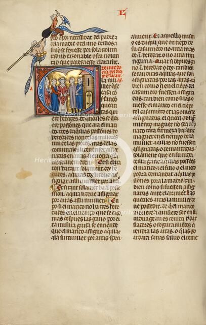 Initial L: A Marriage Ceremony; Vidal Mayor, about 1290-1310. Creator: Unknown.