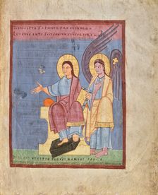 Initial L: A Woman Praying to Christ; Bute Psalter, text and illumination about 1285. Creator: Bute Master