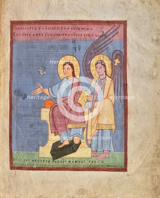 Initial L: A Woman Praying to Christ; Bute Psalter, text and illumination about 1285. Creator: Bute Master.