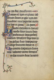 Initial L: Christ Speaking to Four Men; Ruskin Hours, about 1300. Creator: Unknown
