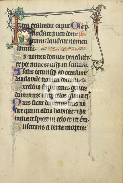 Initial L: Clerics Singing; Ruskin Hours, about 1300. Creator: Unknown.