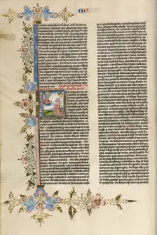 Initial L: God Speaking to Moses, about 1450. Creator: Circle of Stefan Lochner