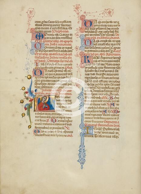 Initial L: Saint Anastasia; Missal, between about 1389 and 1400. Creator: Master of the Brussels Initials.