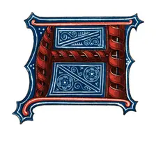 Initial letter A (1843).Artist: Henry Shaw