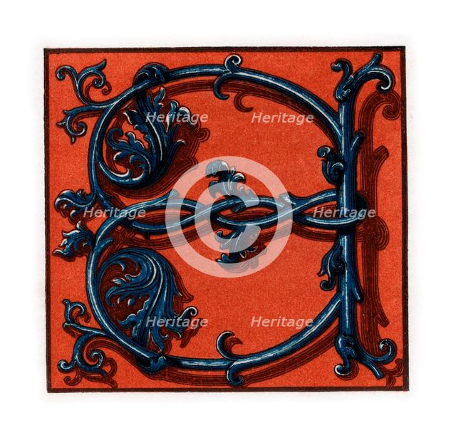 Initial letter 'A', late 15th-early 16th century, (1843).Artist: Henry Shaw