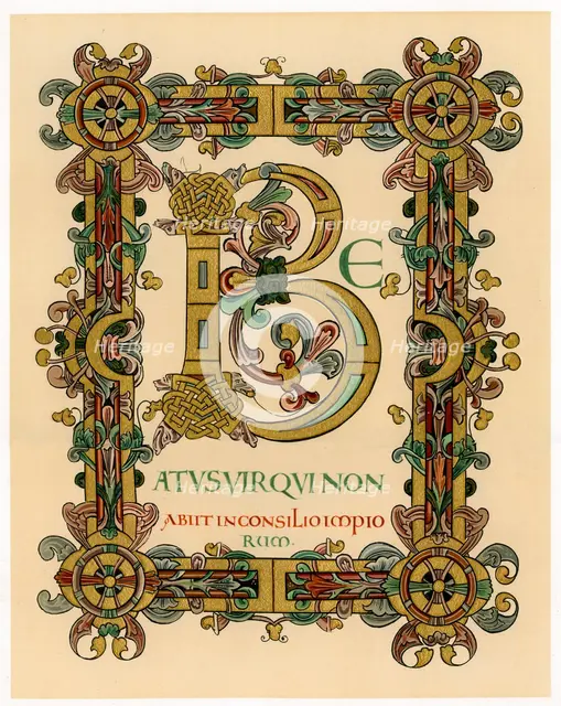 Initial letter 'B', 1012-1023. Artist: Unknown