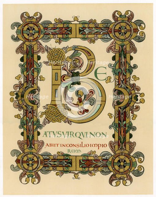 Initial letter 'B', 1012-1023. Artist: Unknown