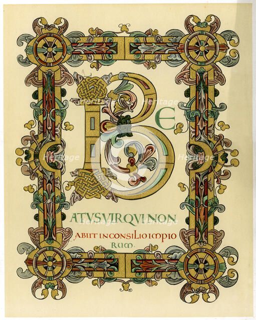 Initial letter 'B', 1012-1023. Artist: Unknown