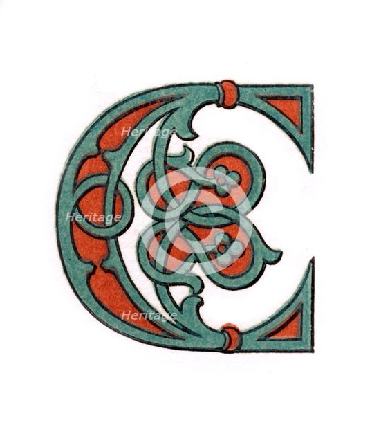 Initial letter 'C', 1474, (1843).Artist: Henry Shaw