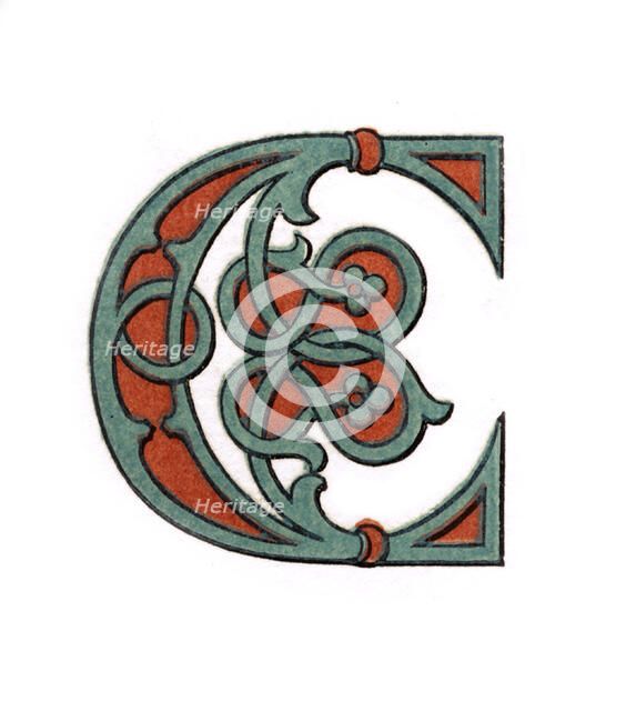 Initial letter 'C', 1474, (1843).Artist: Henry Shaw